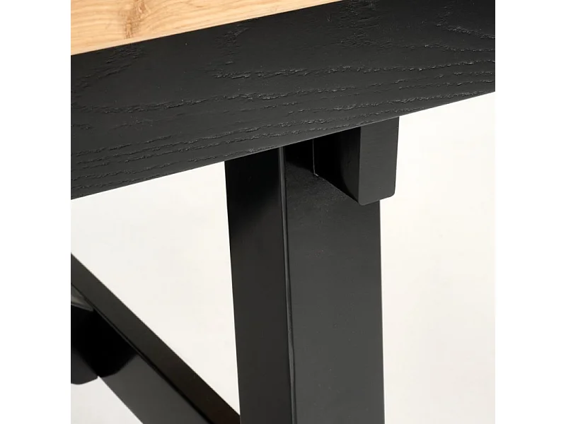 Tavolo allungabile con piano in rovere e gambe in legno massiccio 200 - 280 cm DYLAN
