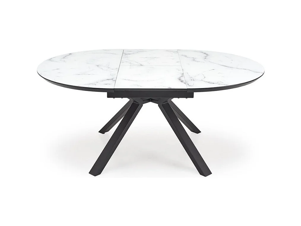 Table à manger ronde extensible 130-180cm style marbre GALATEE