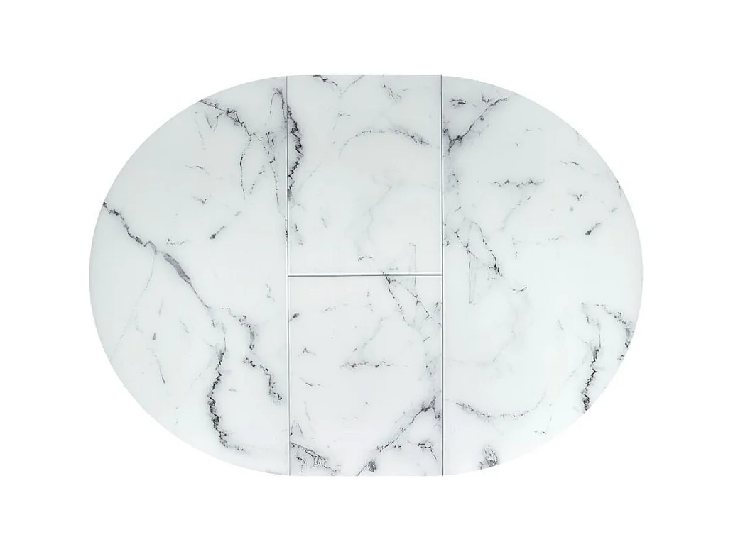 Table à manger ronde extensible 130-180cm style marbre GALATEE