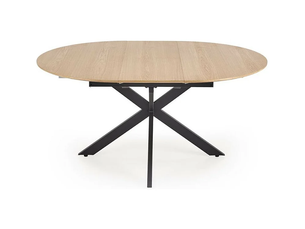 Mesa redonda extensible de 120 - 200 cm con tablero imitación madera HELLY