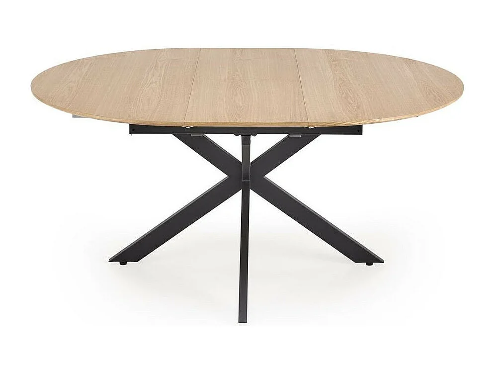 Mesa redonda extensible de 120 - 200 cm con tablero imitación madera HELLY