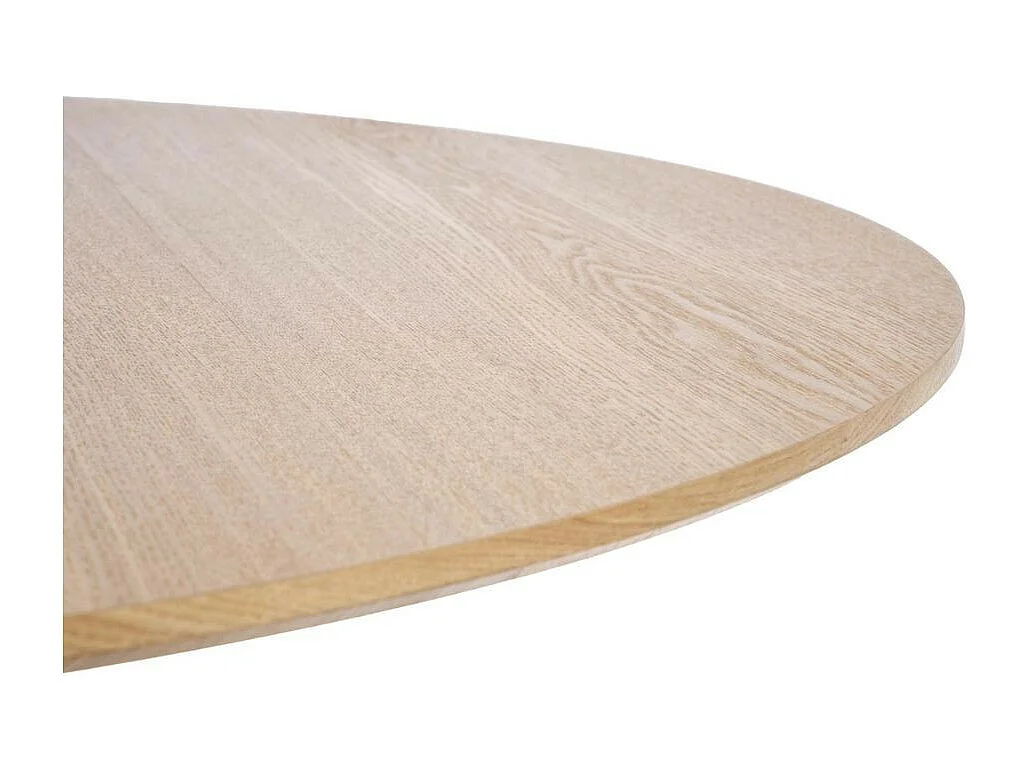 Mesa redonda extensible de 120 - 200 cm con tablero imitación madera HELLY