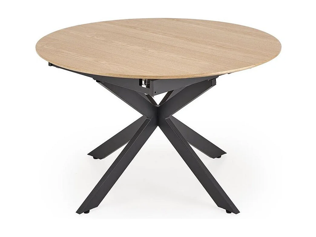 Table ronde extensible 120 - 200 cm avec plateau aspect bois HELLY