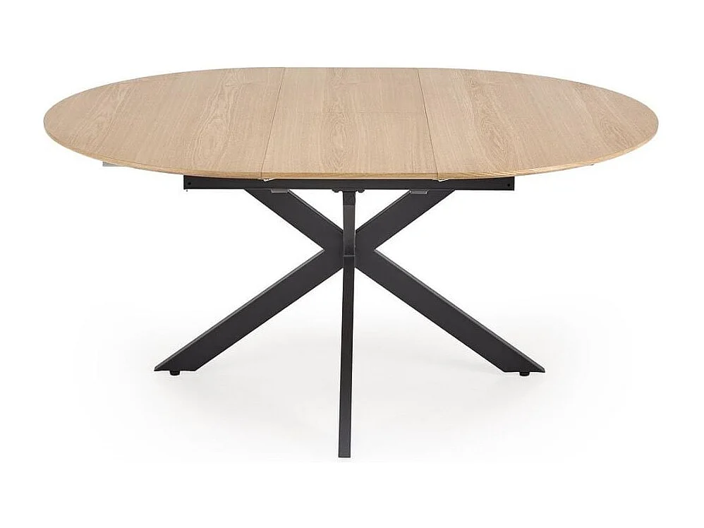 Table ronde extensible 120 - 200 cm avec plateau aspect bois HELLY