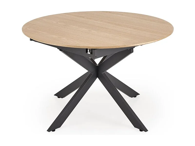 Table ronde extensible 120 - 200 cm avec plateau aspect bois HELLY