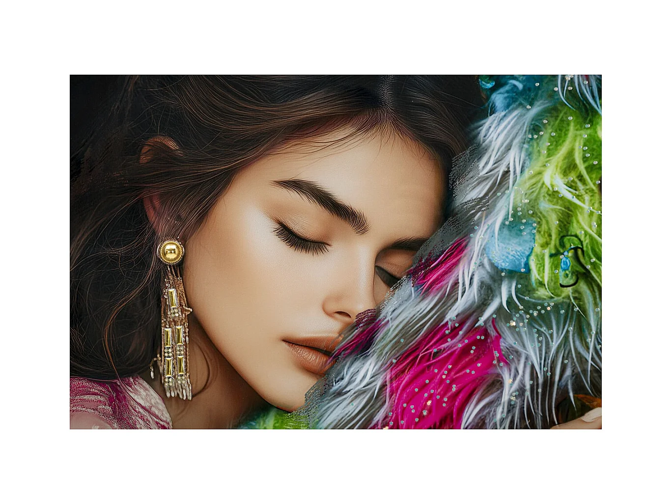 Stampa su Tela Fiori, Multicolore, 102x52x4 cm, Epikasa