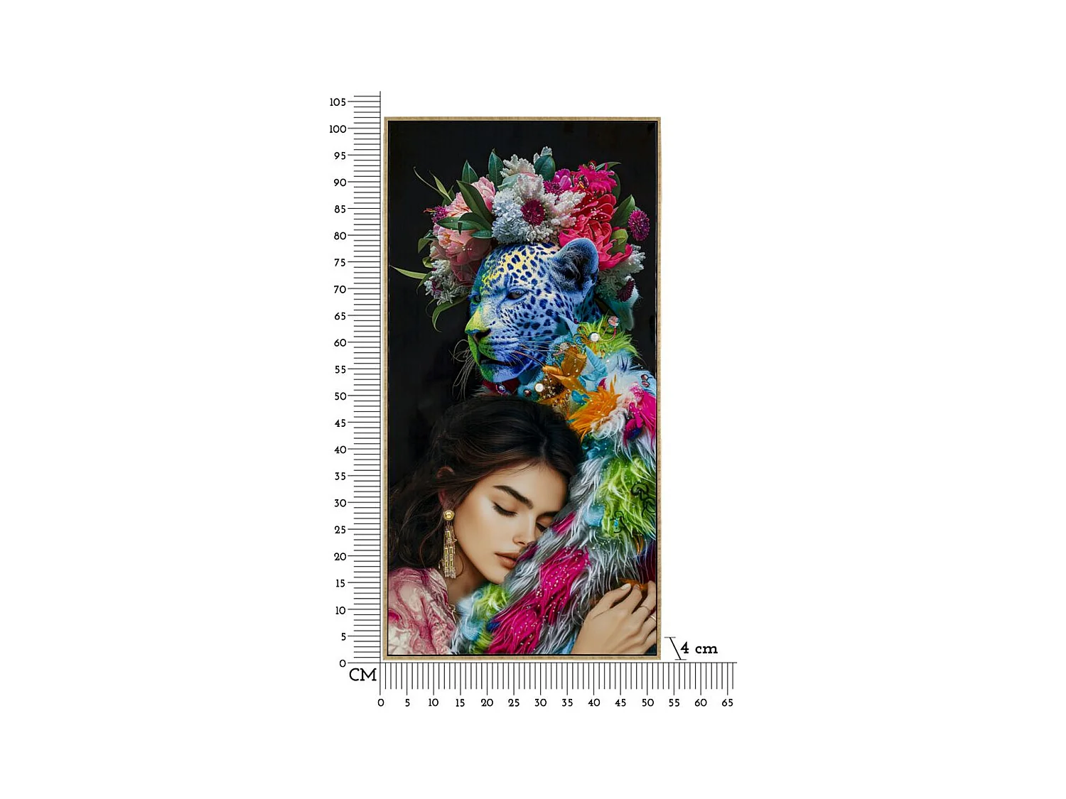 Stampa su Tela Fiori, Multicolore, 102x52x4 cm, Epikasa
