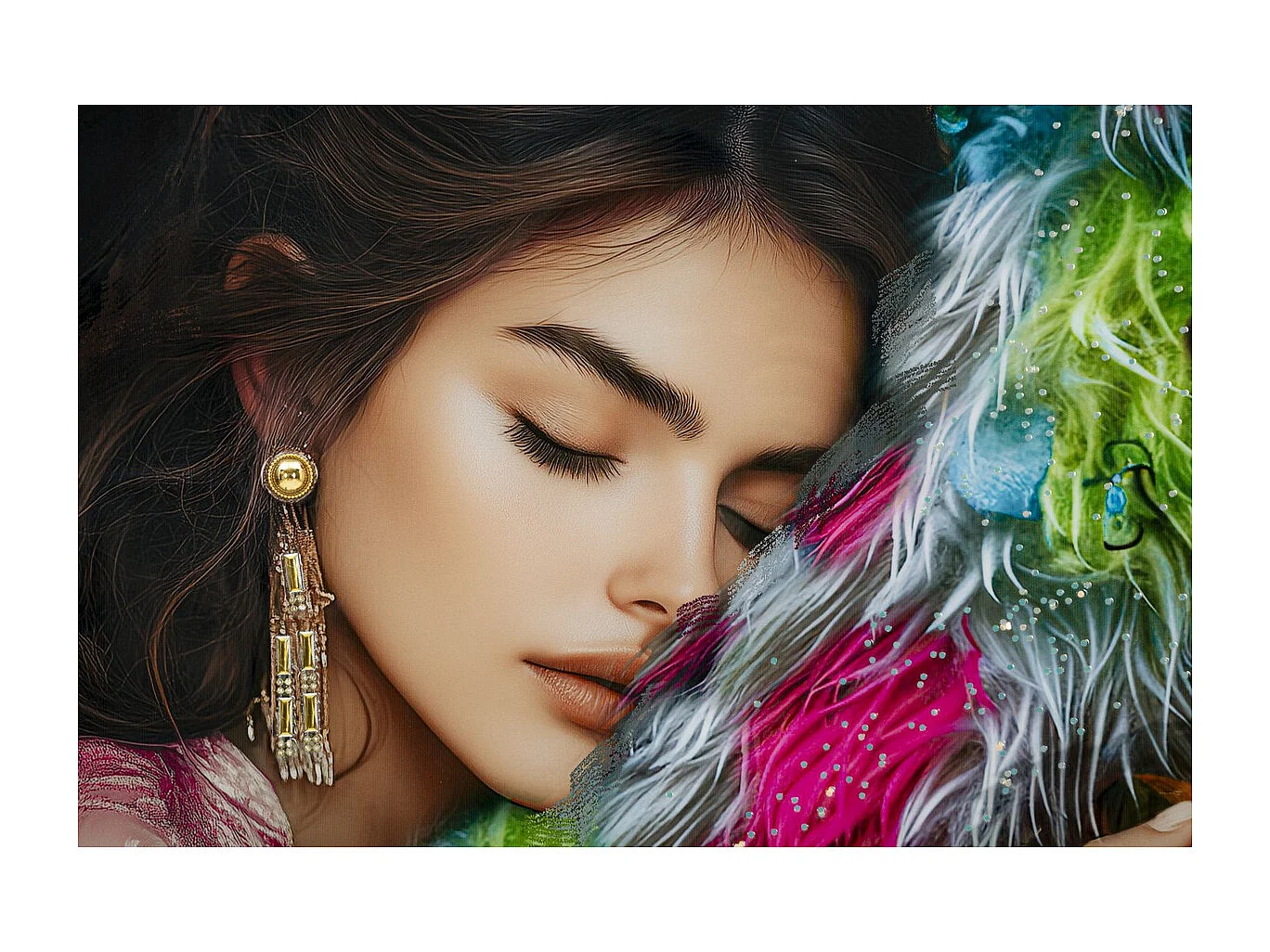 Wydruk na Płótnie Kwiaty, Wielokolorowy, 102x52x4 cm, Seven Design