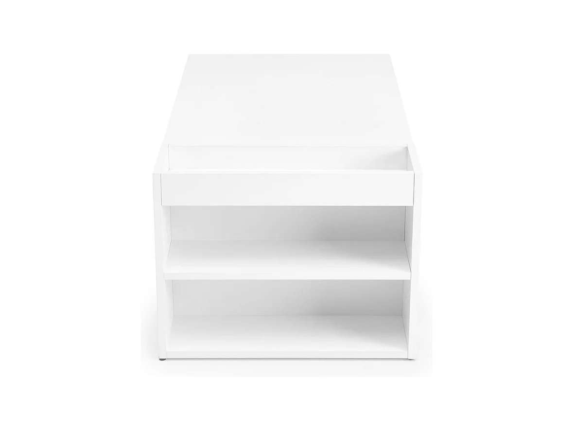 Tavolino contemporaneo bianco 100 x 55 cm con ripiani LORIE