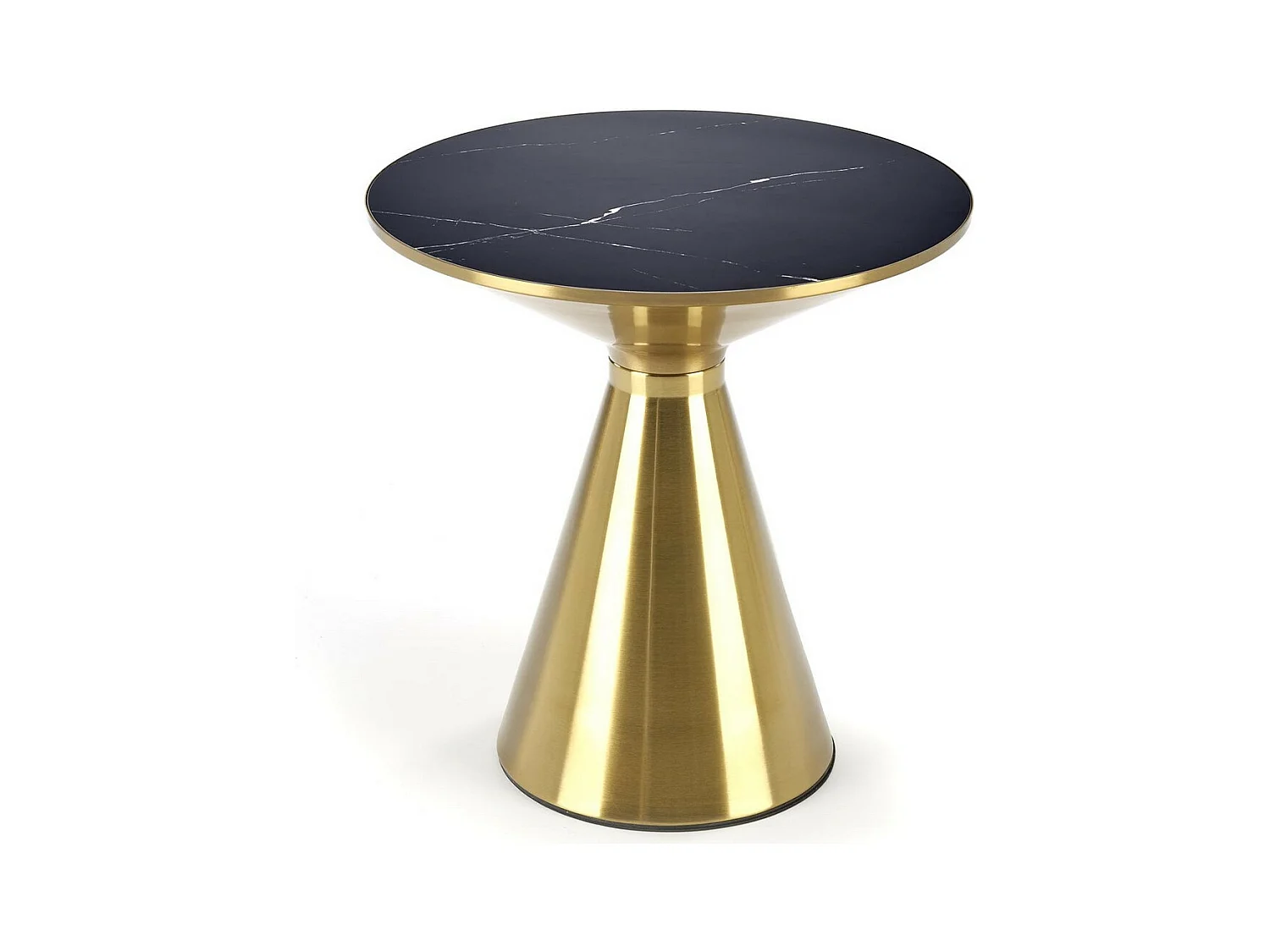 Table basse ronde 50 cm aspect marbre noir Napoli