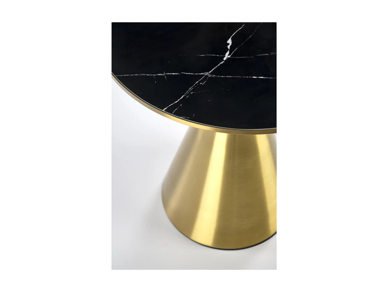 Table basse ronde 50 cm aspect marbre noir Napoli