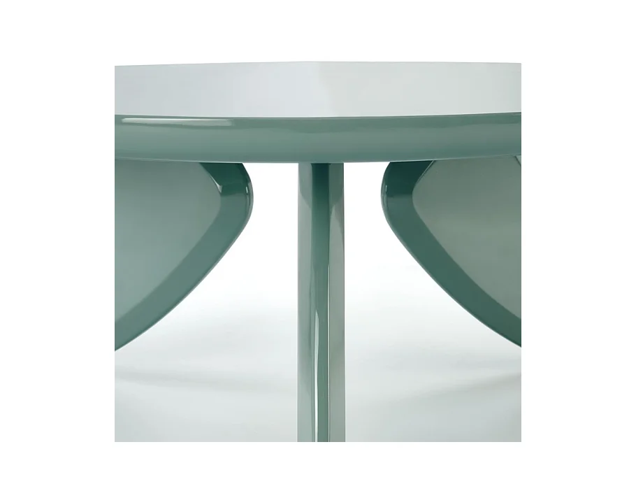 Table basse ronde 80 cm laquée bleu clair ANGELINA