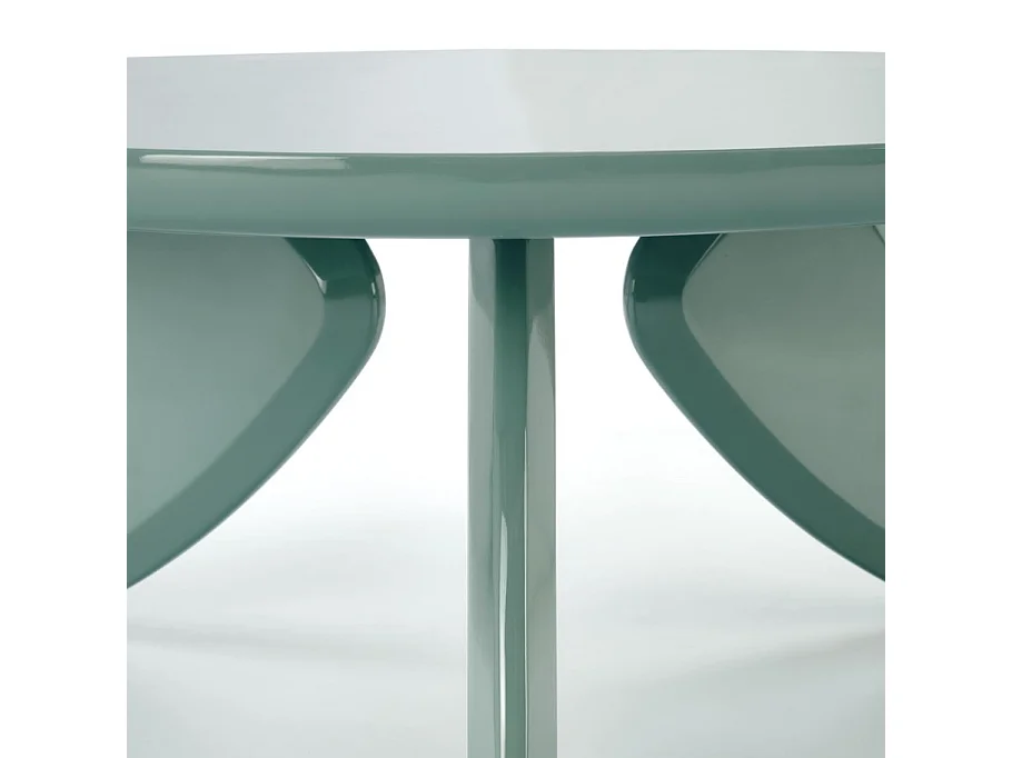 ANGELINA mesa de centro redonda 80 cm lacada azul claro