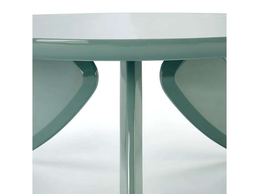 Tavolino rotondo da 80 cm laccato azzurro ANGELINA