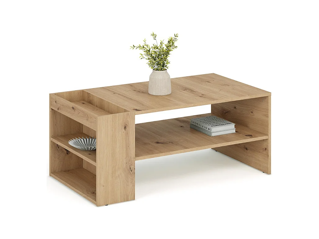 Mesa de centro rectangular 100 x 55 cm de roble artesanal LORIE