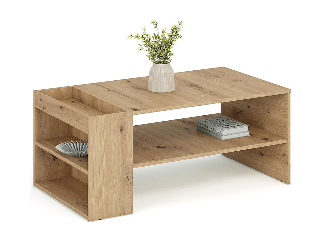 Table basse rectangulaire 100 x 55 cm couleur chêne artisanal LORIE