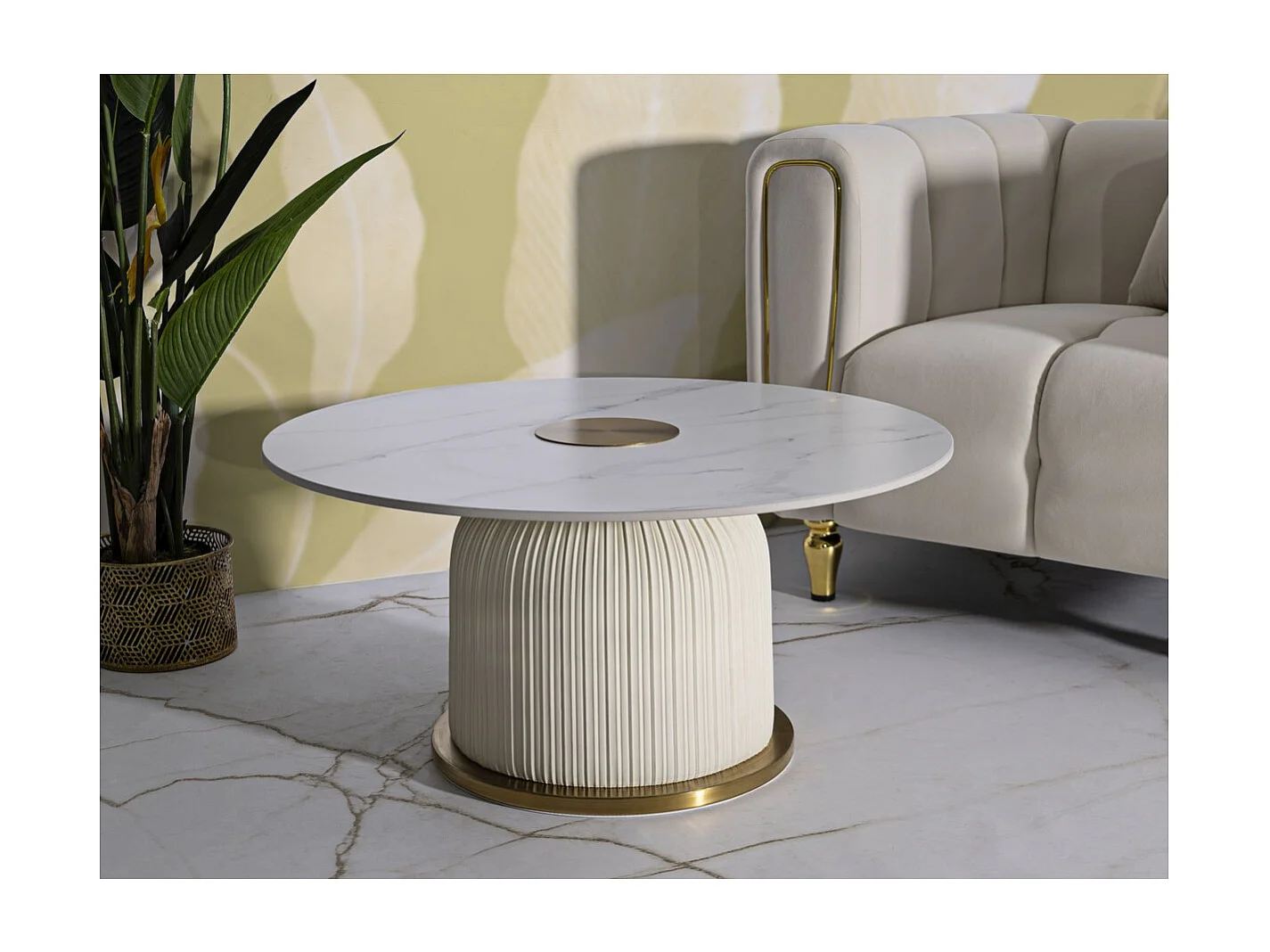 Tavolino MF703, Beige, 39,5x80x80 cm, Seven Design