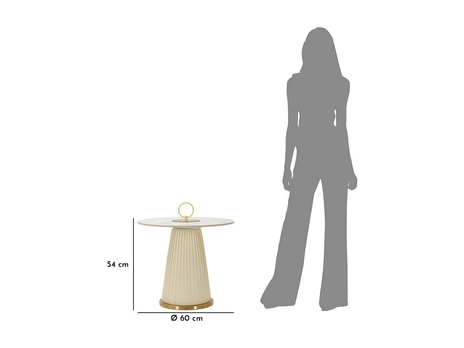 Mesa de Centro MF704, Beige, 54x60x60 cm, Epikasa