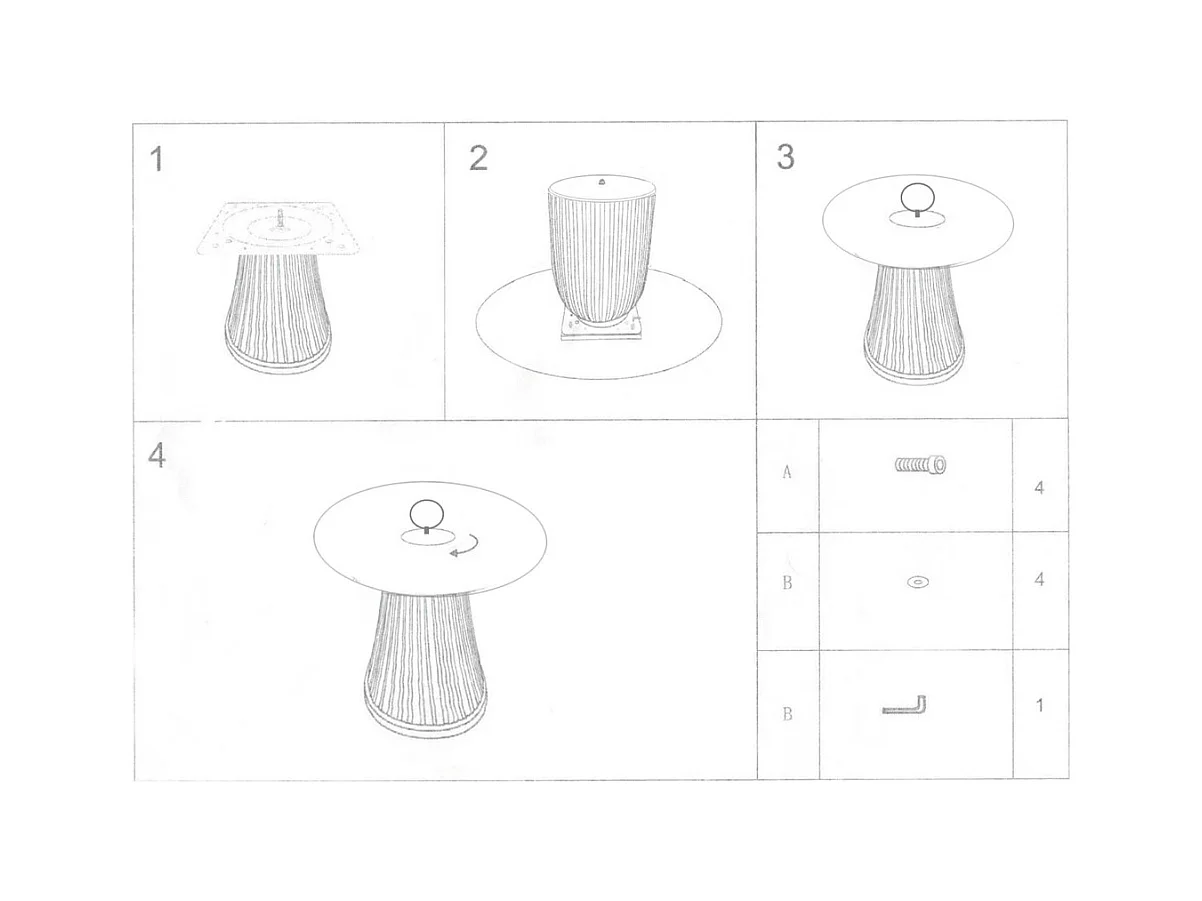 Mesa de Centro MF704, Beige, 54x60x60 cm, Epikasa