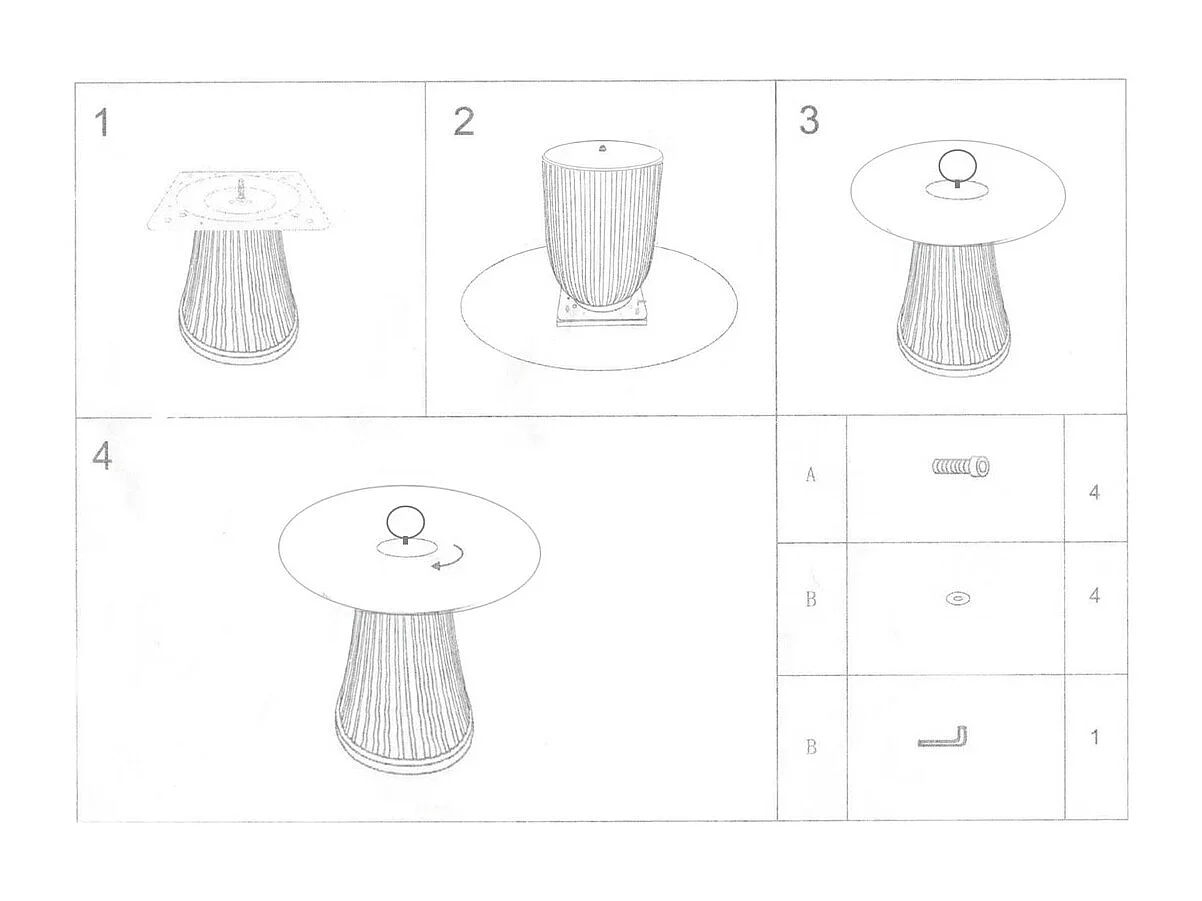 Table Basse MF704, Beige, 54x60x60 cm, Epikasa