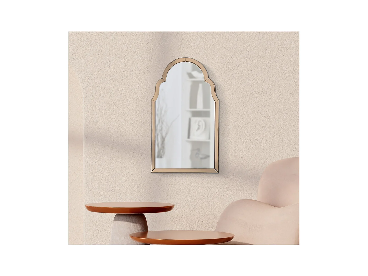 Miroir avec Cadre Classique 7, Rose, 80x47x1 cm, Seven Design