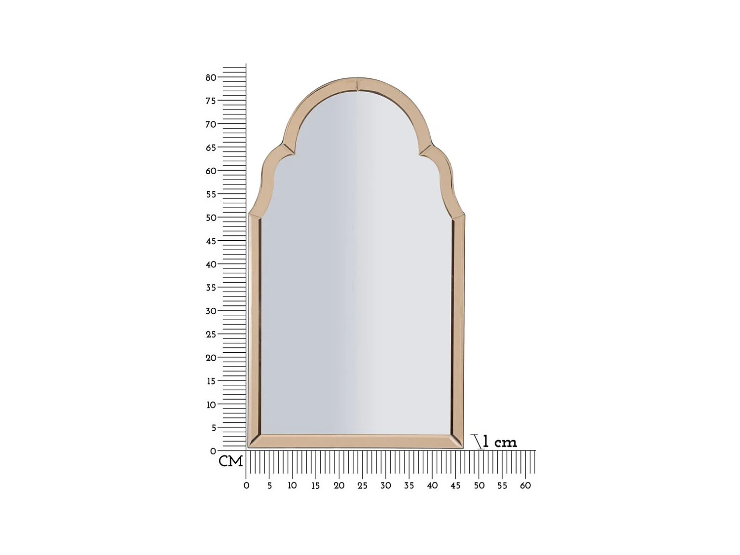 Miroir avec Cadre Classique 7, Rose, 80x47x1 cm, Seven Design