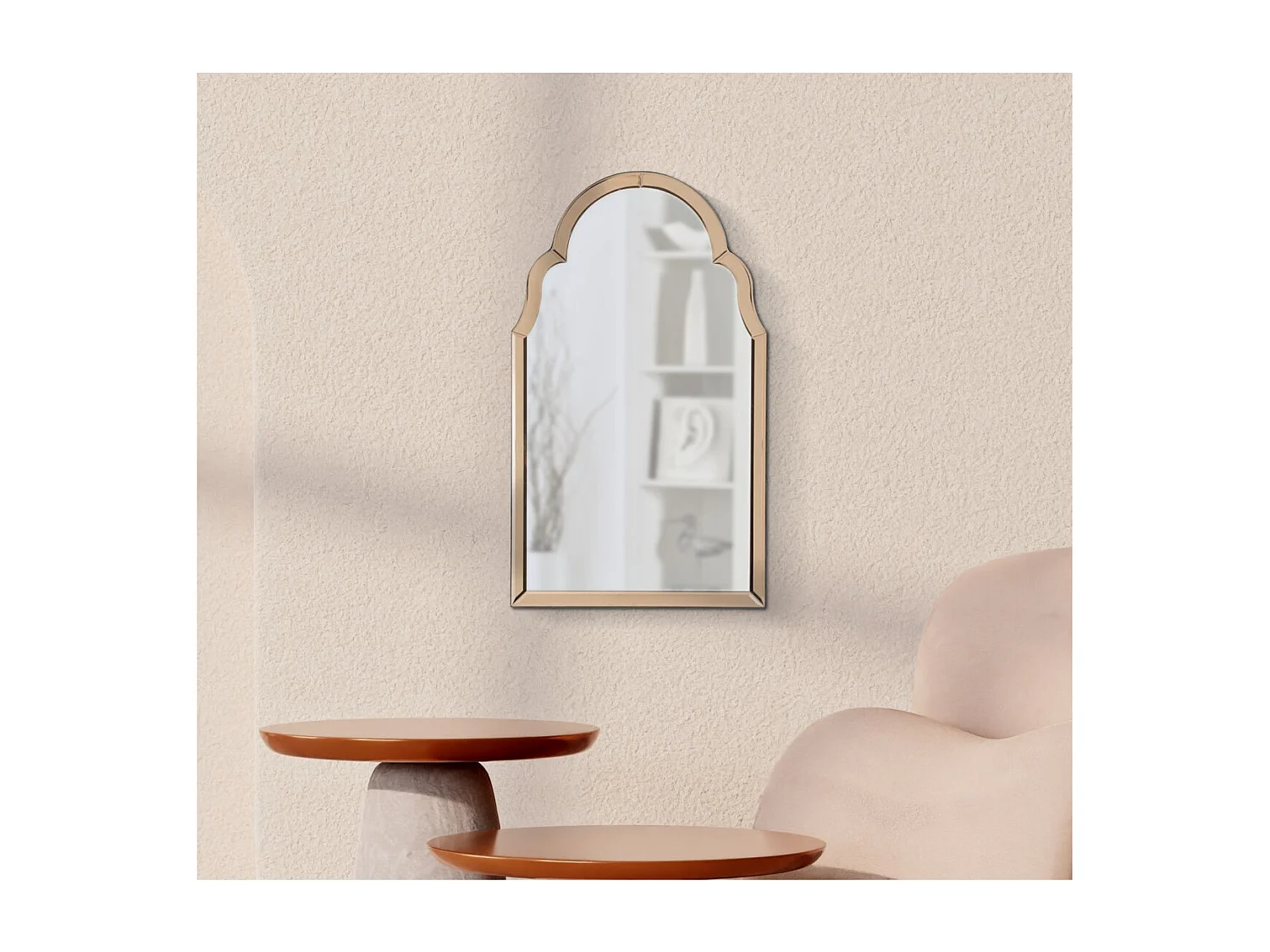 Lustro w Ramie Klasyk 7, Różowy, 80x47x1 cm, Seven Design