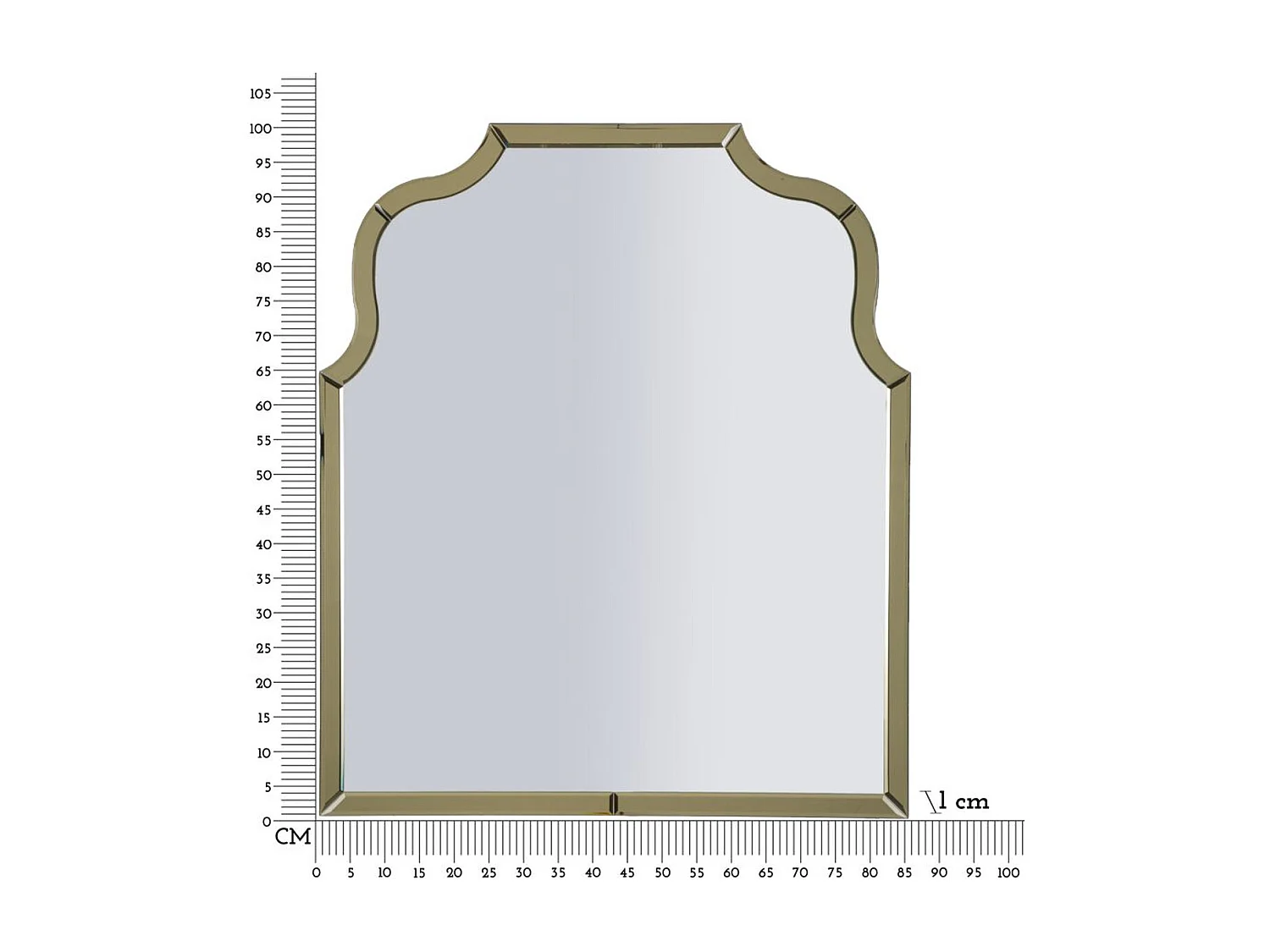 Specchio con Cornice Classico 1, Oro, 100x85x1 cm, Epikasa
