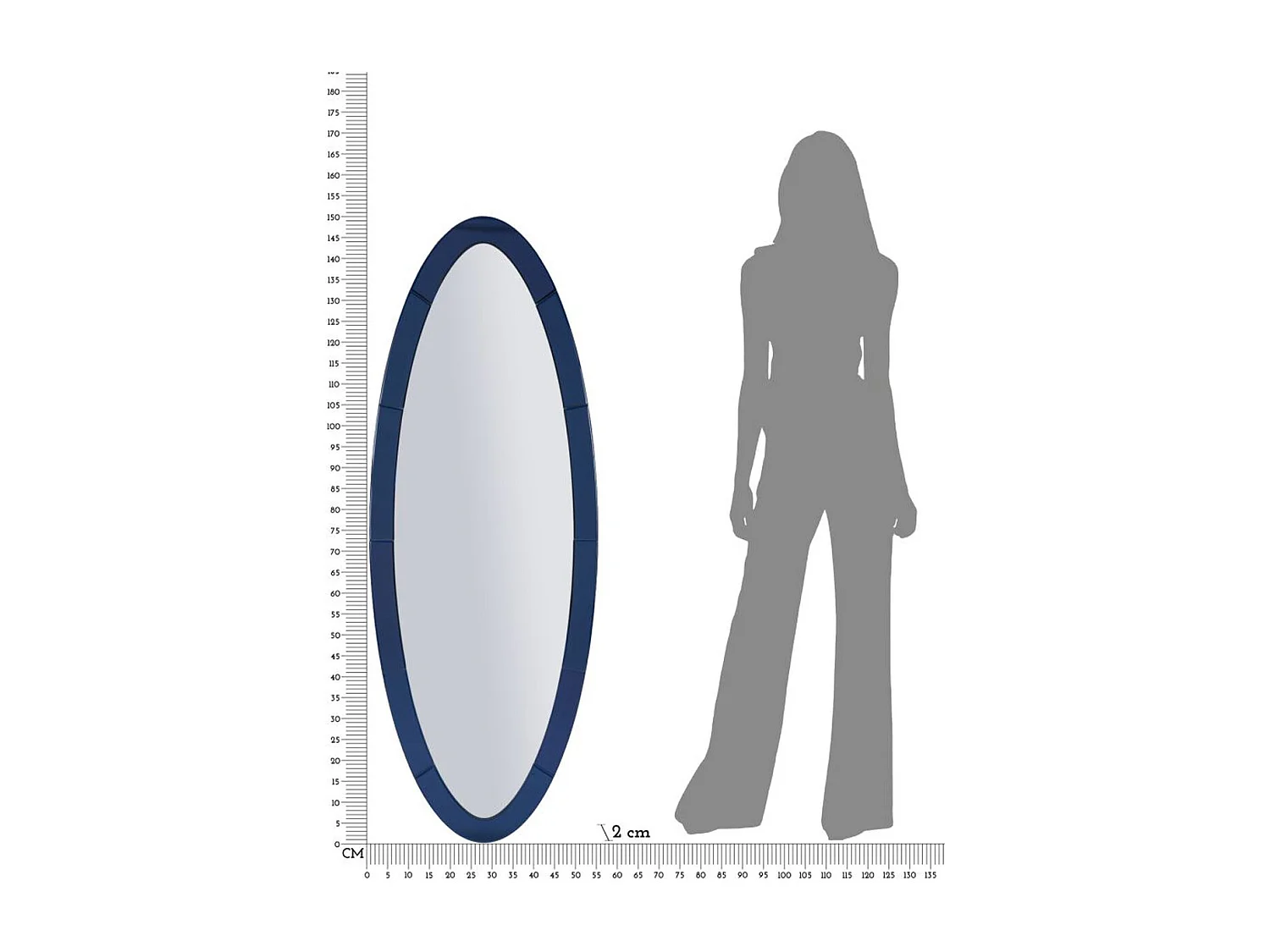 Espejo con Marco MF695, Azul, 150x55x2 cm, Epikasa