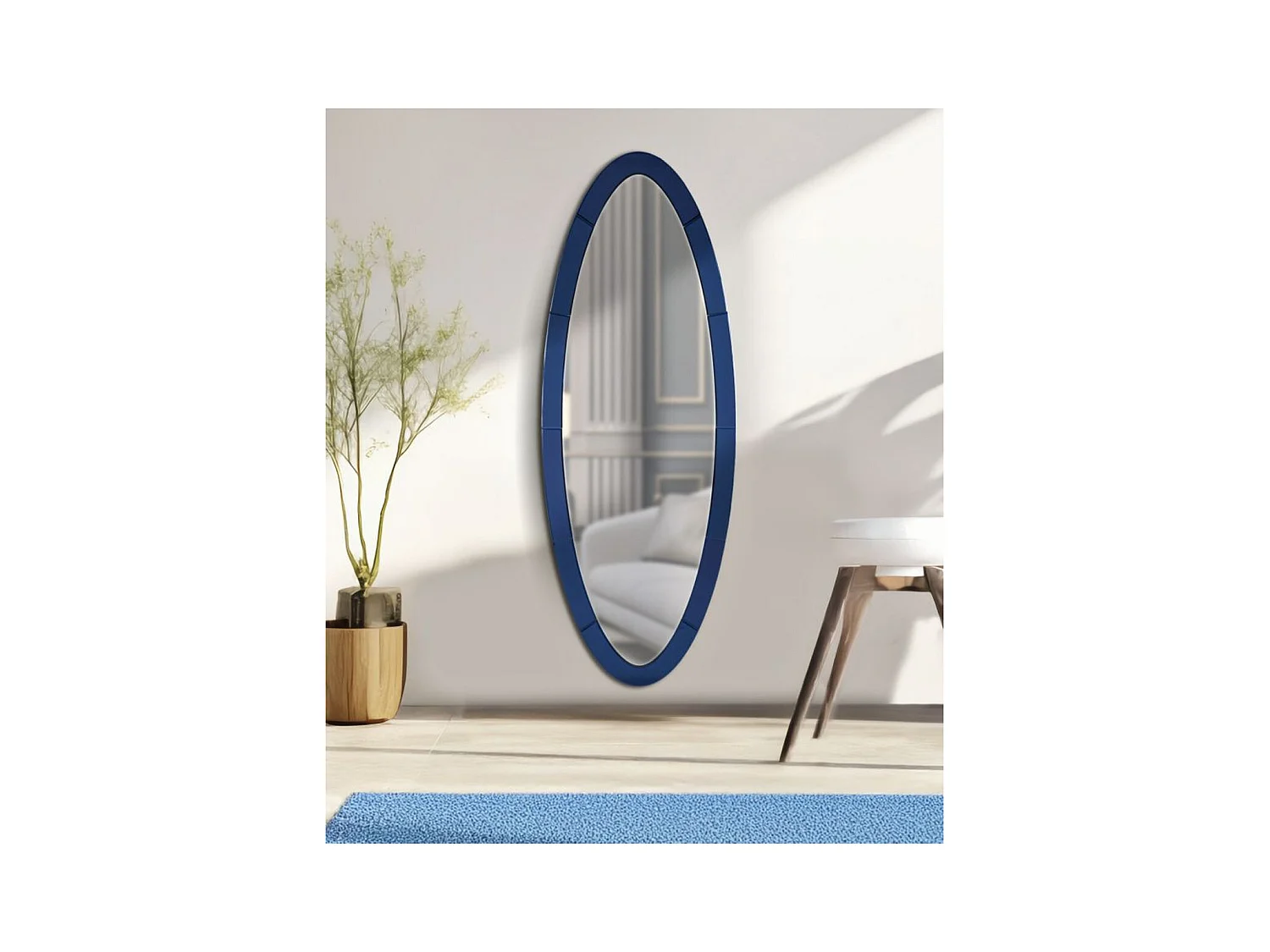 Specchio con Cornice MF695, Blu, 150x55x2 cm, Epikasa