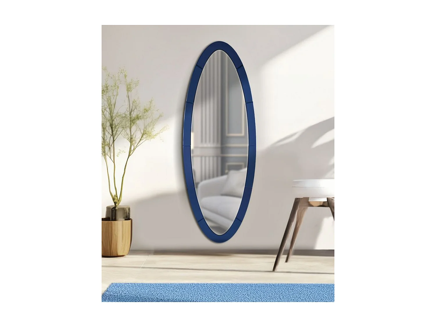 Lustro w Ramie MF695, Niebieski, 150x55x2 cm, Epikasa