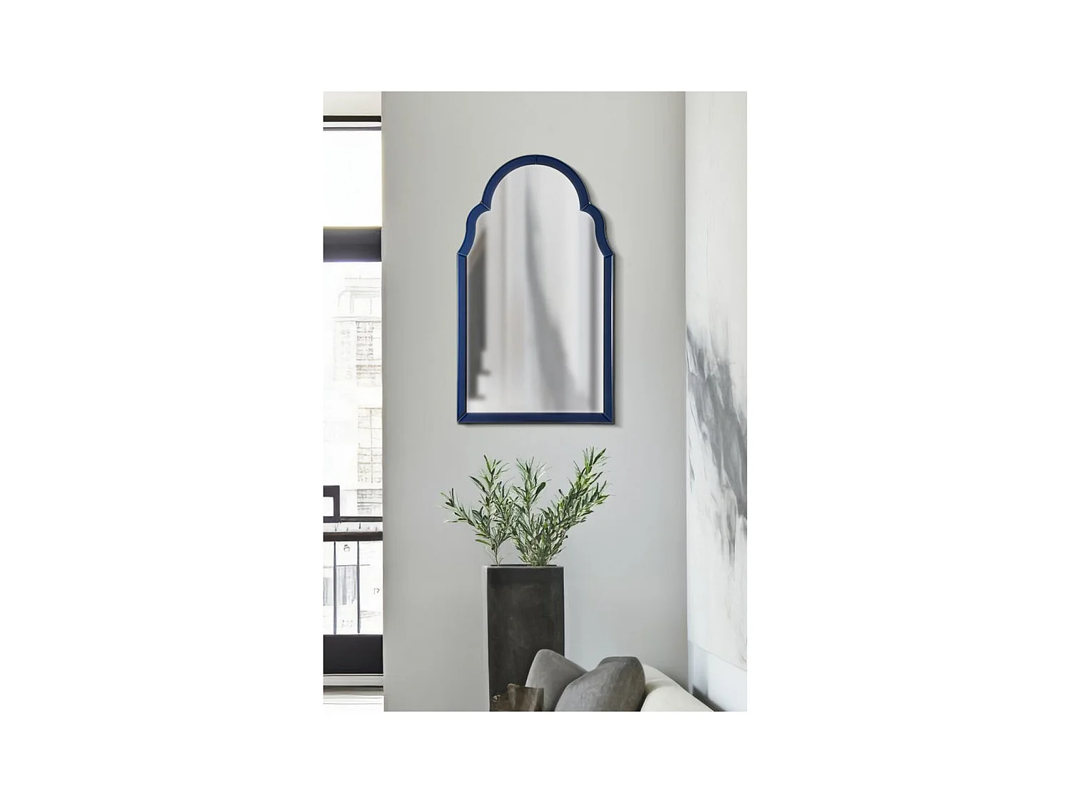 Miroir avec Cadre Classique 4, Bleu, 80x47x1 cm, Seven Design