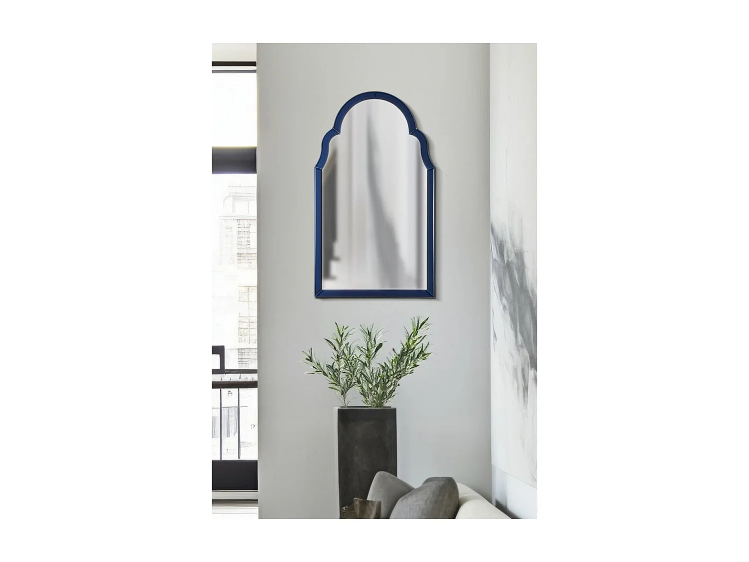 Lustro w Ramie Klasyk 4, Niebieski, 80x47x1 cm, Seven Design