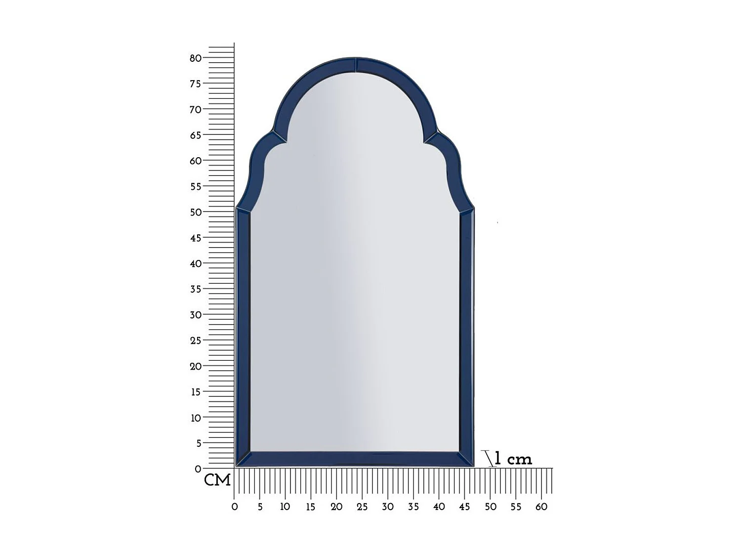 Lustro w Ramie Klasyk 4, Niebieski, 80x47x1 cm, Seven Design