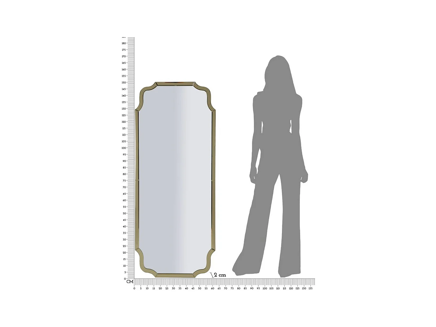 Specchio con Cornice Classico 10, Oro, 150x60x2 cm, Epikasa