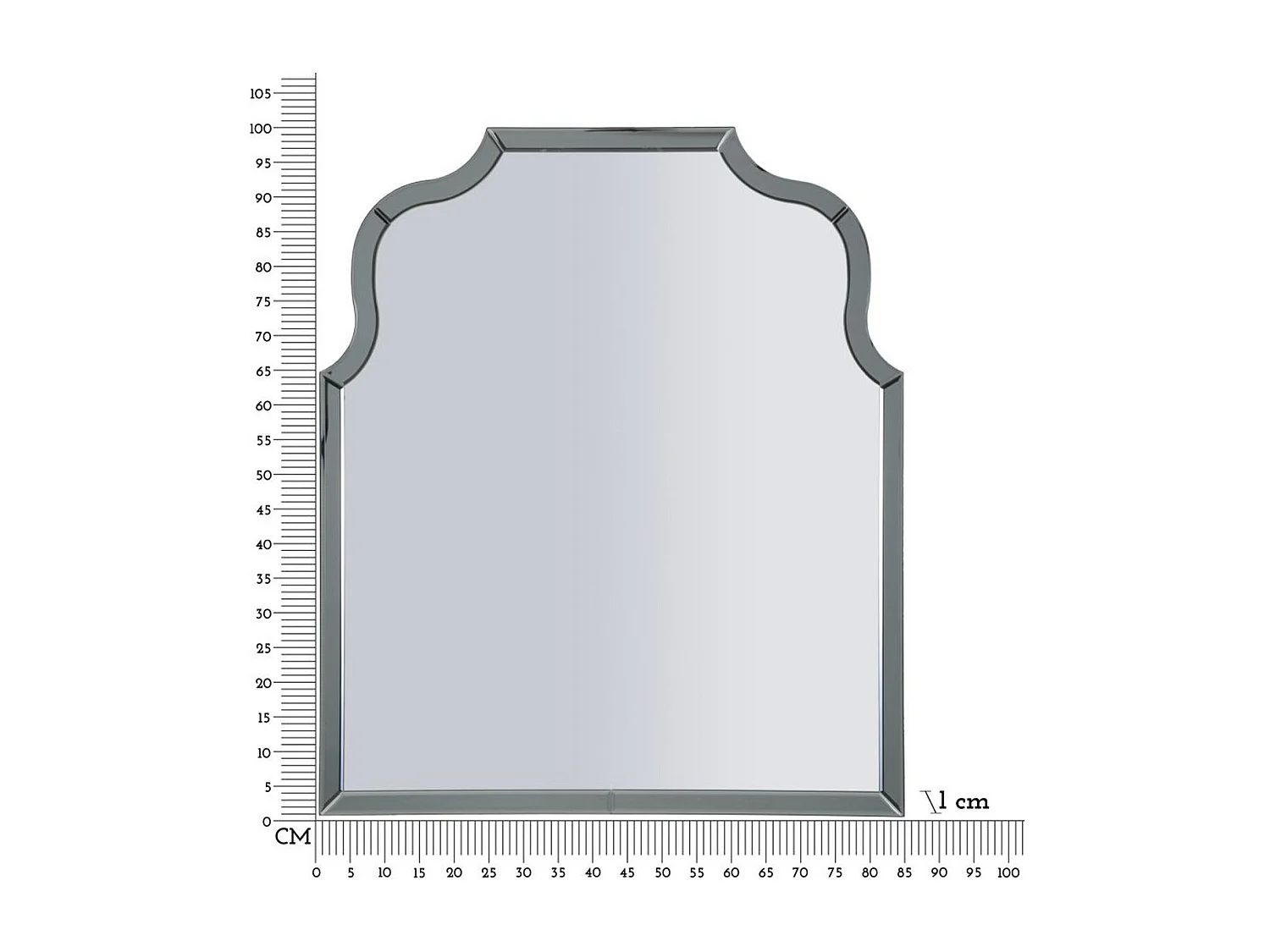 Specchio con Cornice Classico, Grigio, 100x85x1 cm, Epikasa