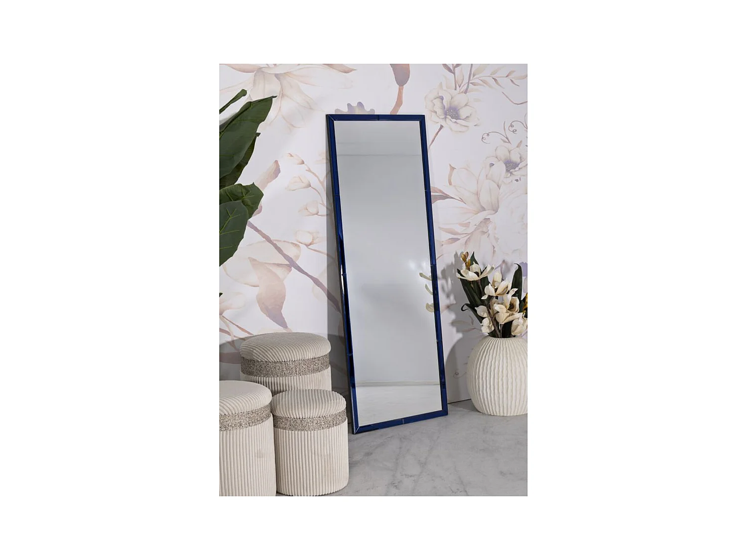 Specchio con Cornice MF699, Blu, 150x55x2 cm, Epikasa