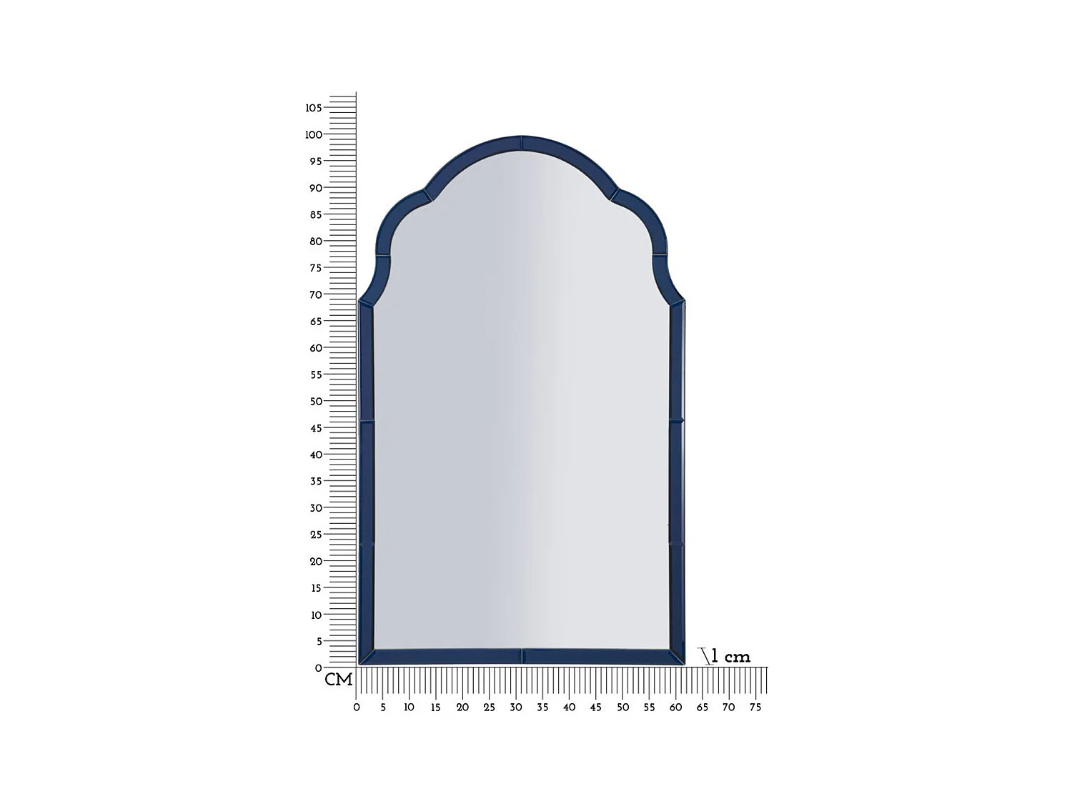 Specchio con Cornice Classico 3, Blu, 100x62x1 cm, Epikasa