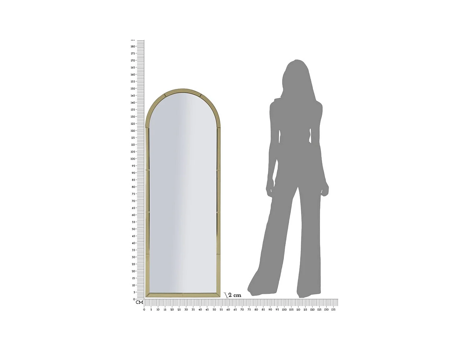 Specchio con Cornice MF697, Oro, 150x55x2 cm, Epikasa