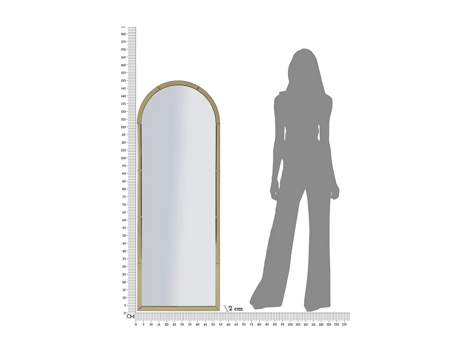 Lustro w Ramie MF697, Złoto, 150x55x2 cm, Epikasa