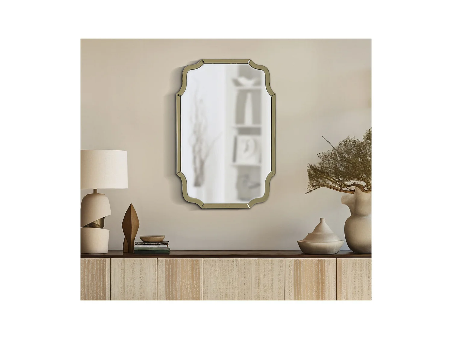 Specchio con Cornice Classico 11, Oro, 90x60x1 cm, Epikasa