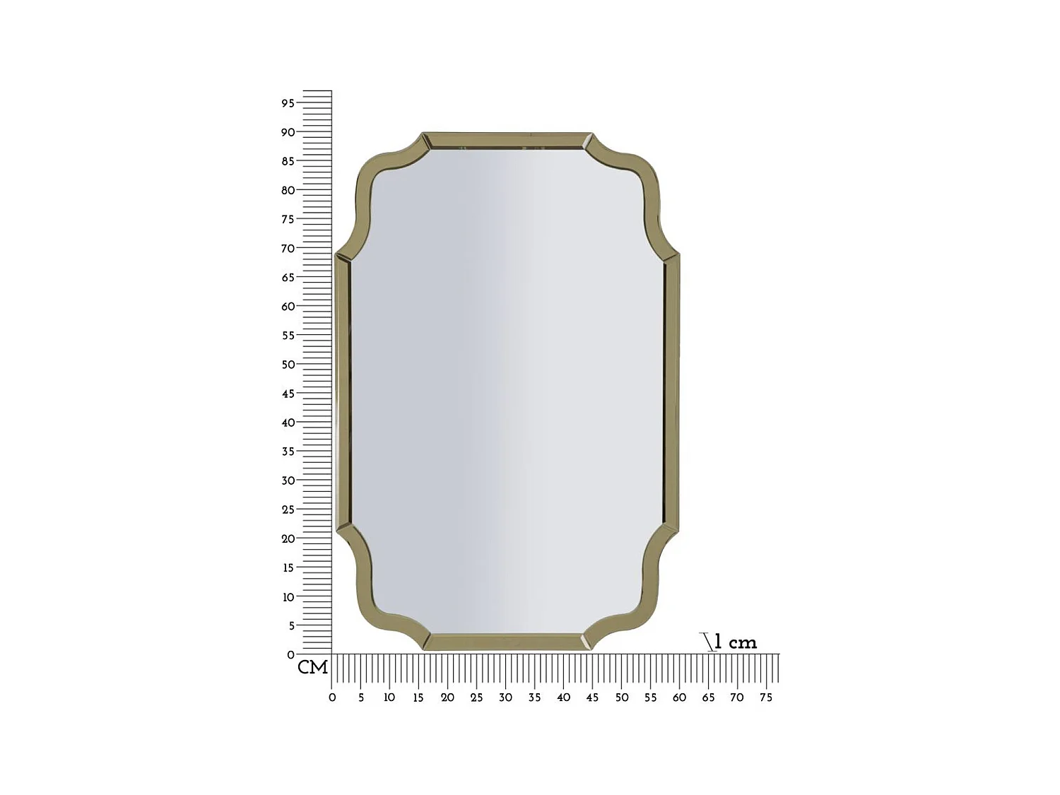 Specchio con Cornice Classico 11, Oro, 90x60x1 cm, Epikasa