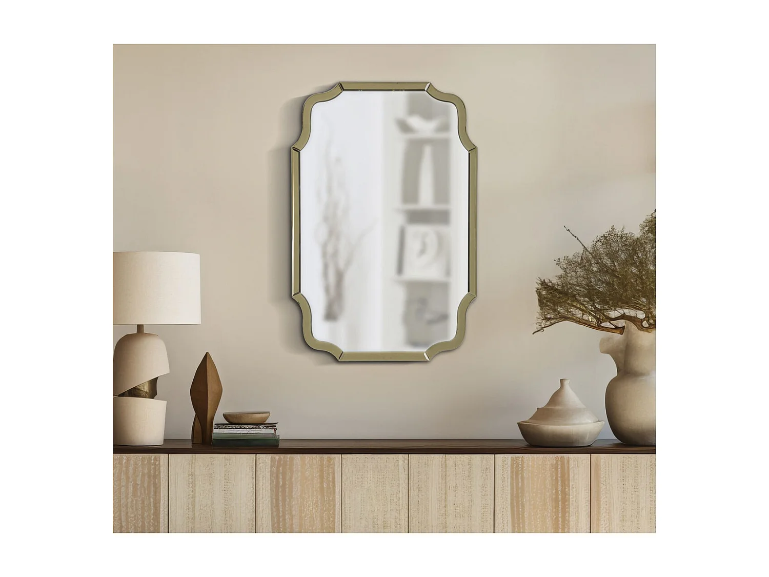 Lustro w Ramie Klasyk 11, Złoto, 90x60x1 cm, Epikasa