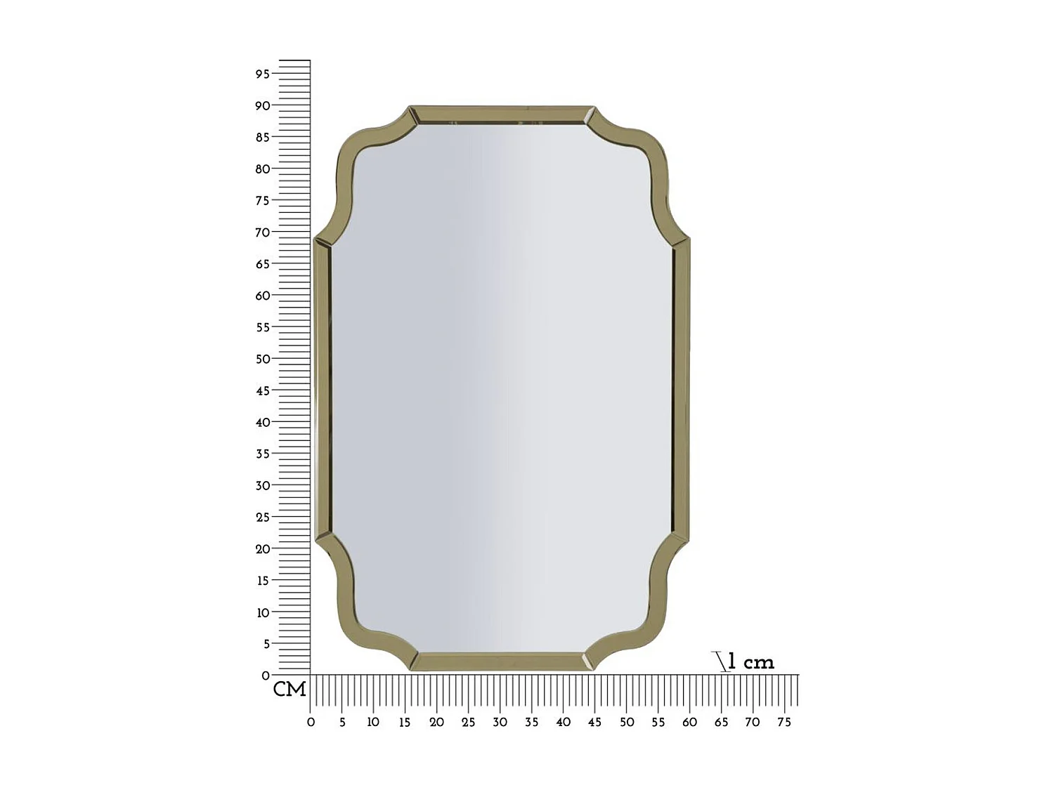 Lustro w Ramie Klasyk 11, Złoto, 90x60x1 cm, Epikasa