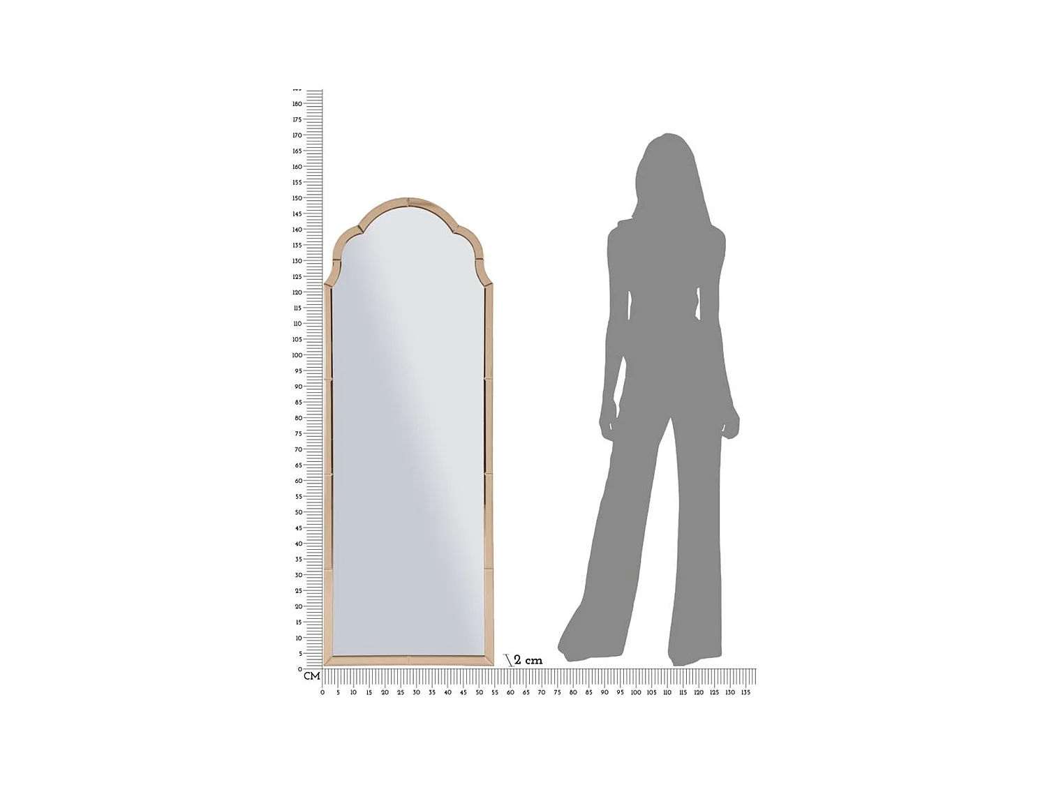 Specchio con Cornice Classico 5, Rosa, 150x55x2 cm, Epikasa