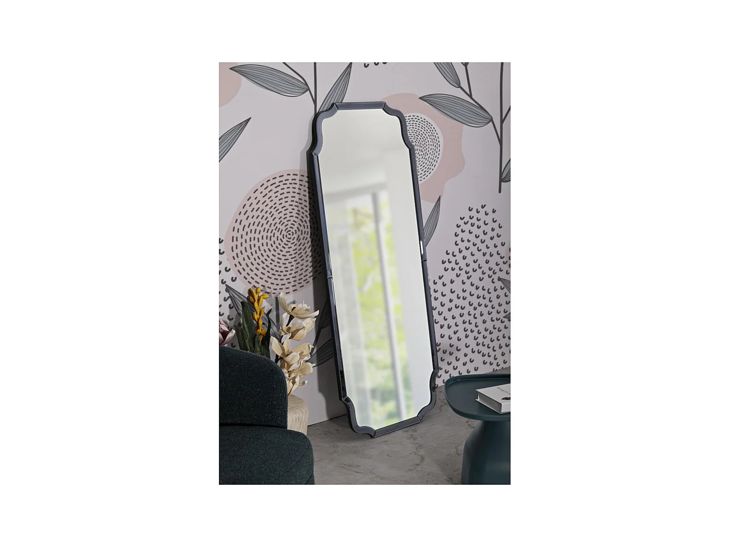 Specchio con Cornice Classico 8, Grigio, 150x60x2 cm, Epikasa