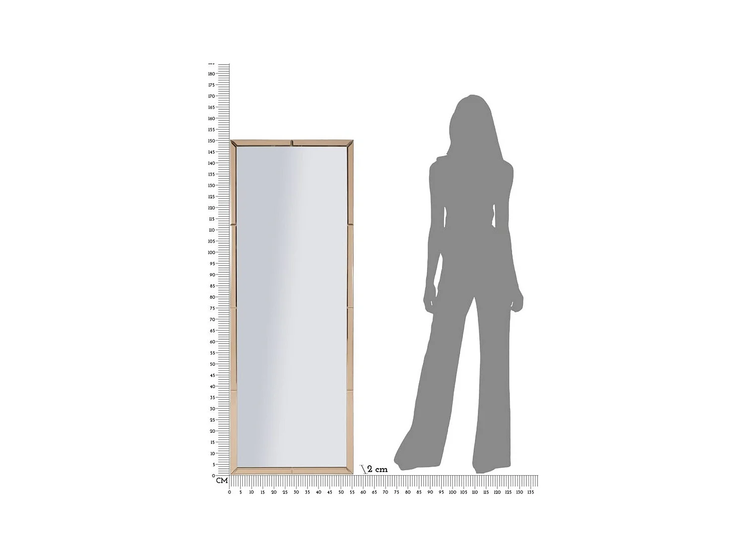 Specchio con Cornice MF700, Rosa, 150x55x2 cm, Epikasa