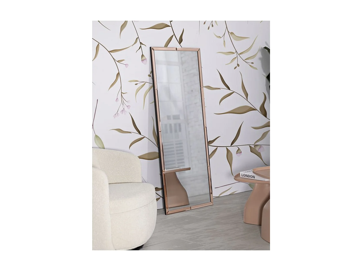 Espelho com Moldura MF700, Cor-de-rosa, 150x55x2 cm, Epikasa