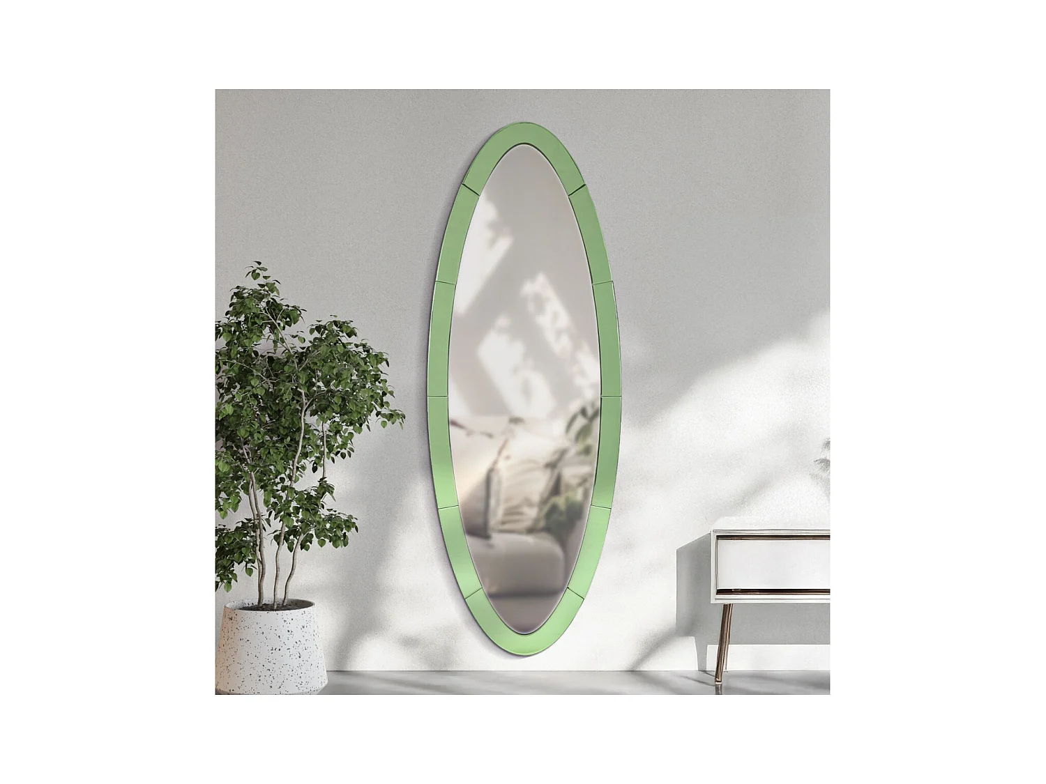 Specchio con Cornice MF696, Verde, 150x55x2 cm, Epikasa