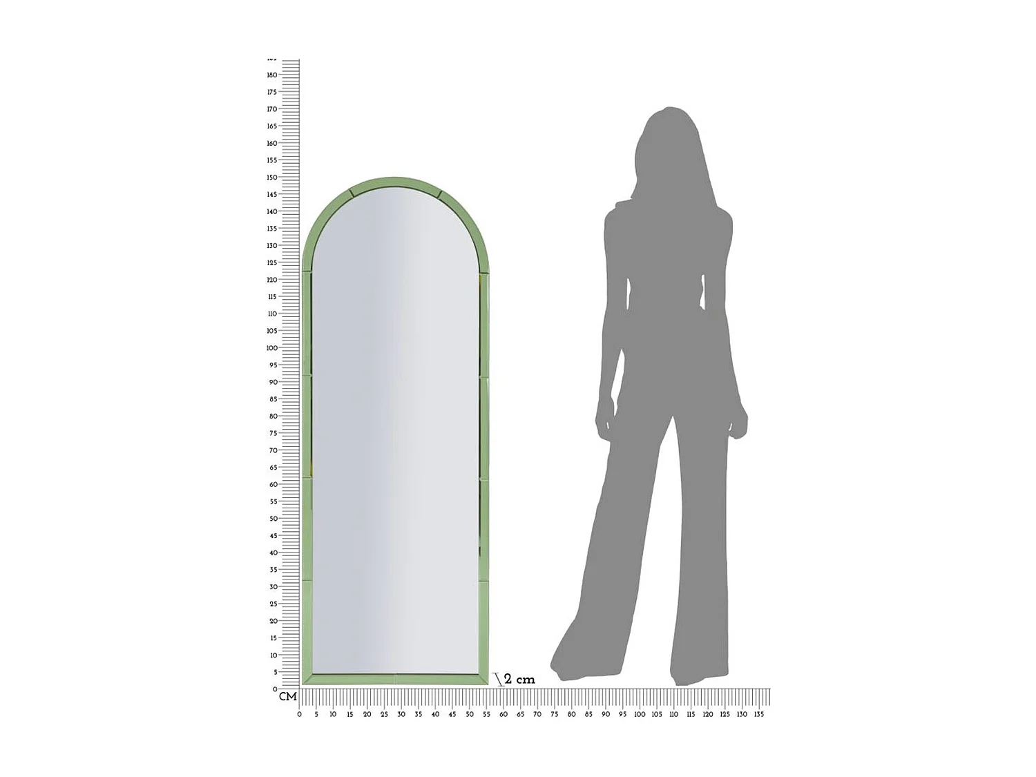 Specchio con Cornice MF698, Verde, 150x55x2 cm, Epikasa